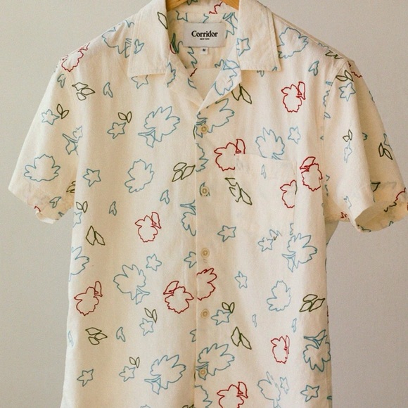 Corridor Other - Corridor Men’s Small Embroidered Floral Short Sleeve